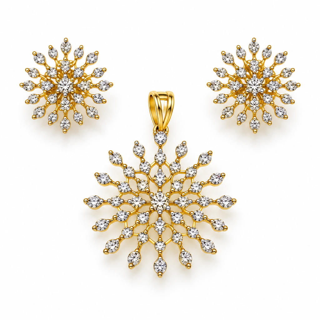 Asteria Bloom Pendant & Earring Set