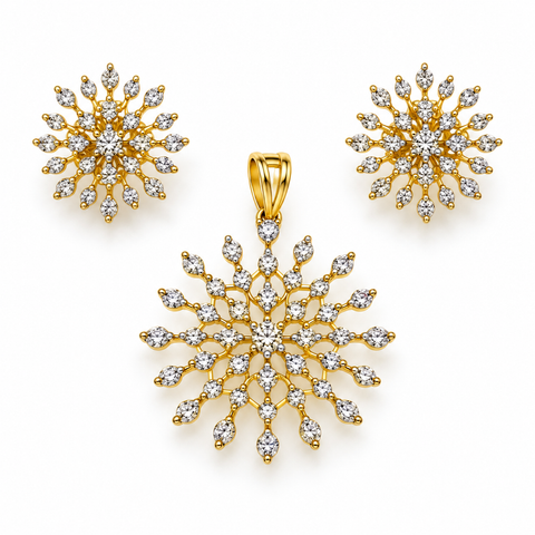 Asteria Bloom Pendant & Earring Set