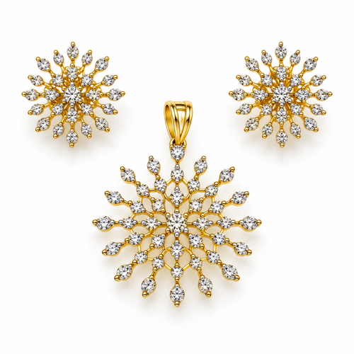 Asteria Bloom Pendant & Earring Set