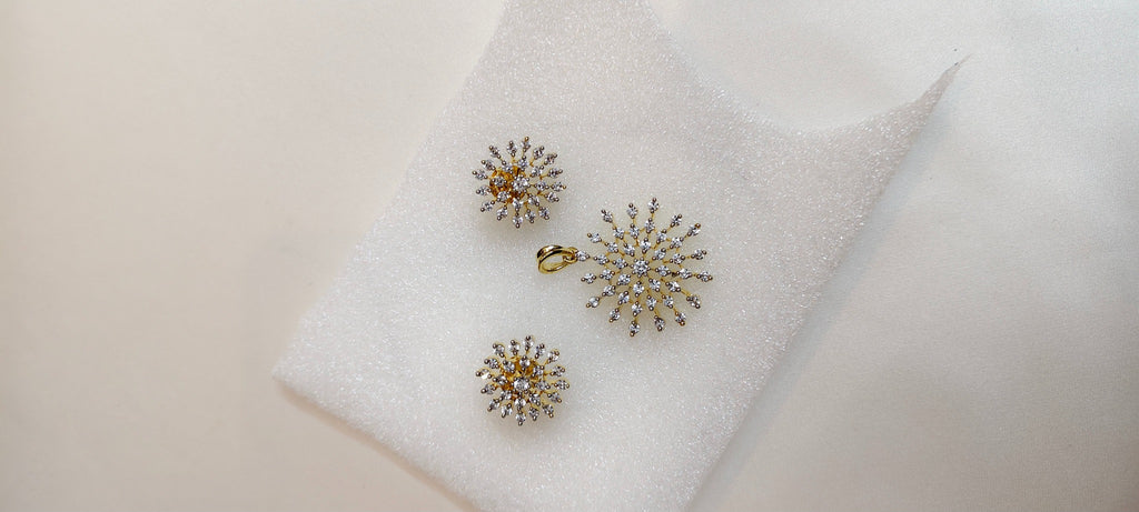 Asteria Bloom Pendant & Earring Set – real photo 1