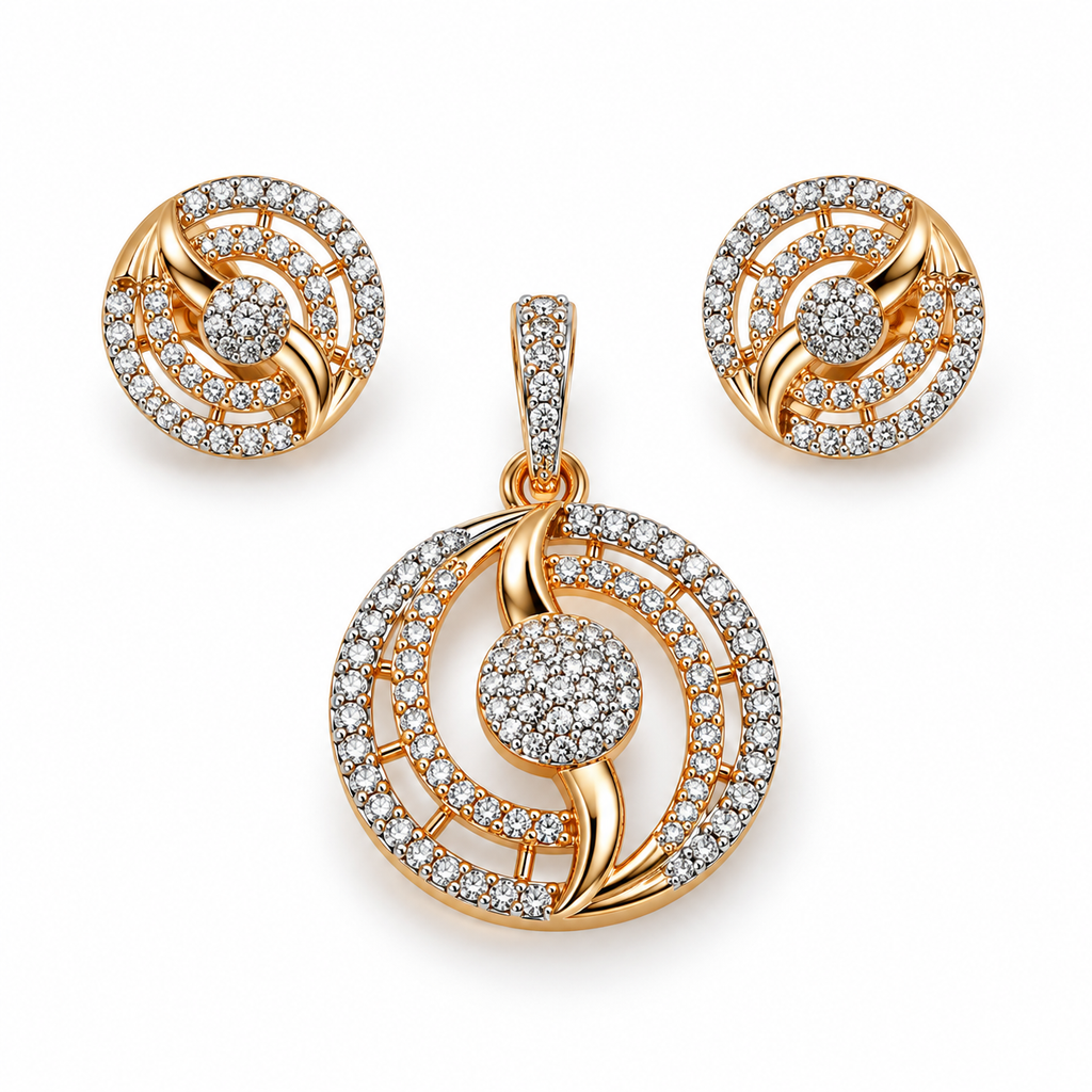 Aurelia Orbit Pendant & Earring Set