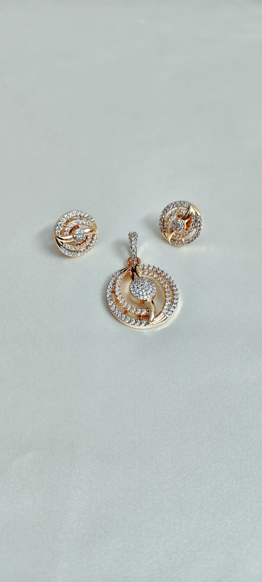 Aurelia Orbit Pendant & Earring Set – real photo 1
