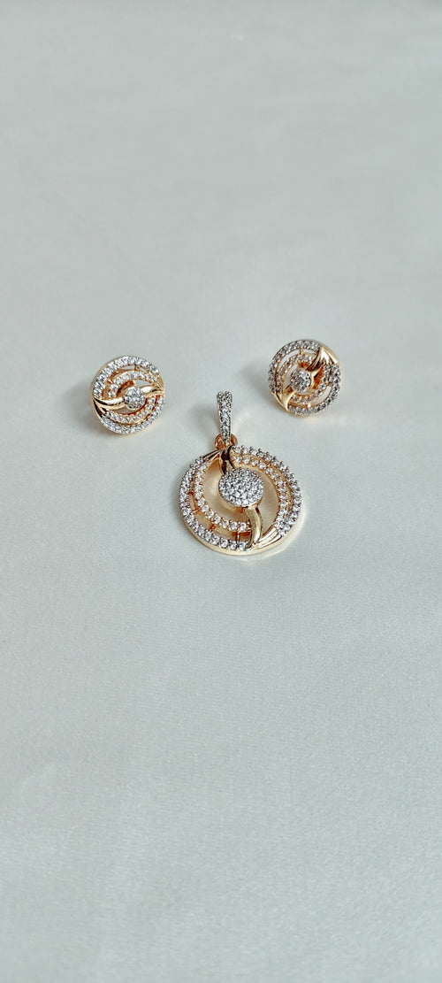 Aurelia Orbit Pendant & Earring Set – real photo 1
