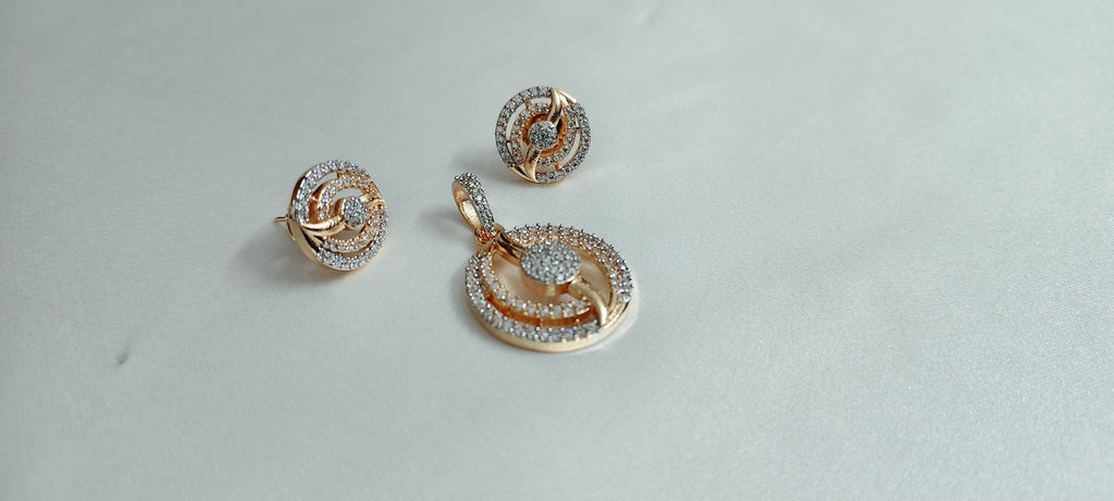 Aurelia Orbit Pendant & Earring Set – real photo 2