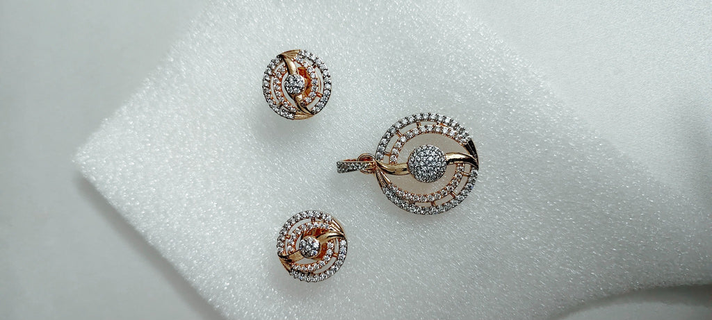 Aurelia Orbit Pendant & Earring Set – real photo 3