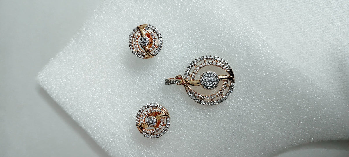 Aurelia Orbit Pendant & Earring Set – real photo 3