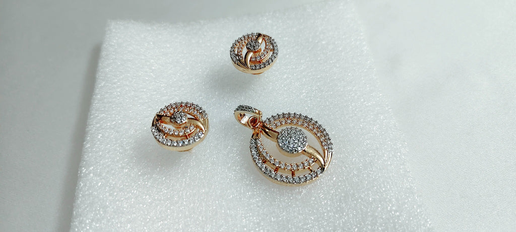 Aurelia Orbit Pendant & Earring Set – real photo 4