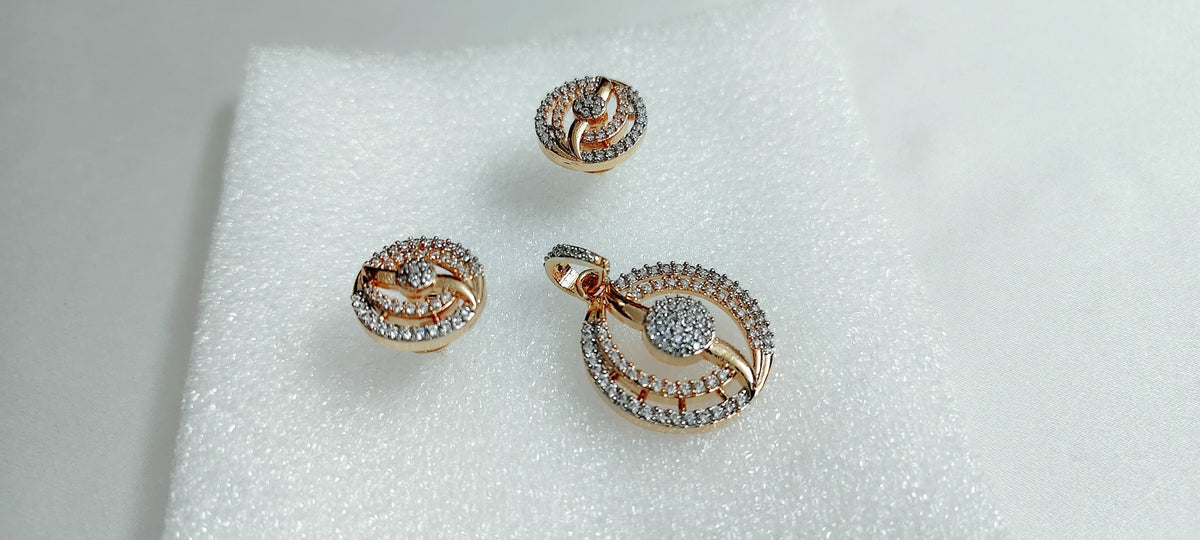 Aurelia Orbit Pendant & Earring Set – real photo 4