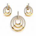 Lyra Halo Pendant & Earring Set