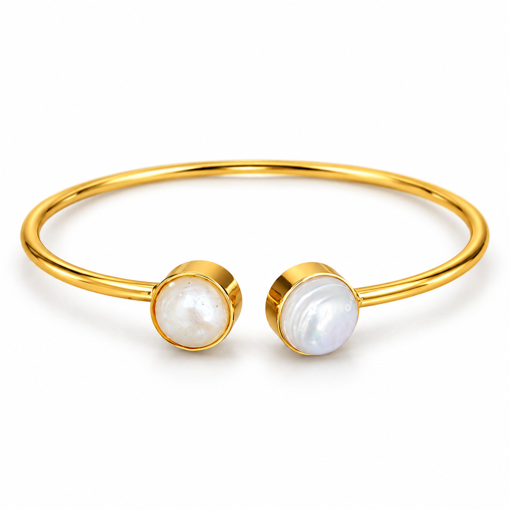 Selene Pearl Duo Cuff Bracelet