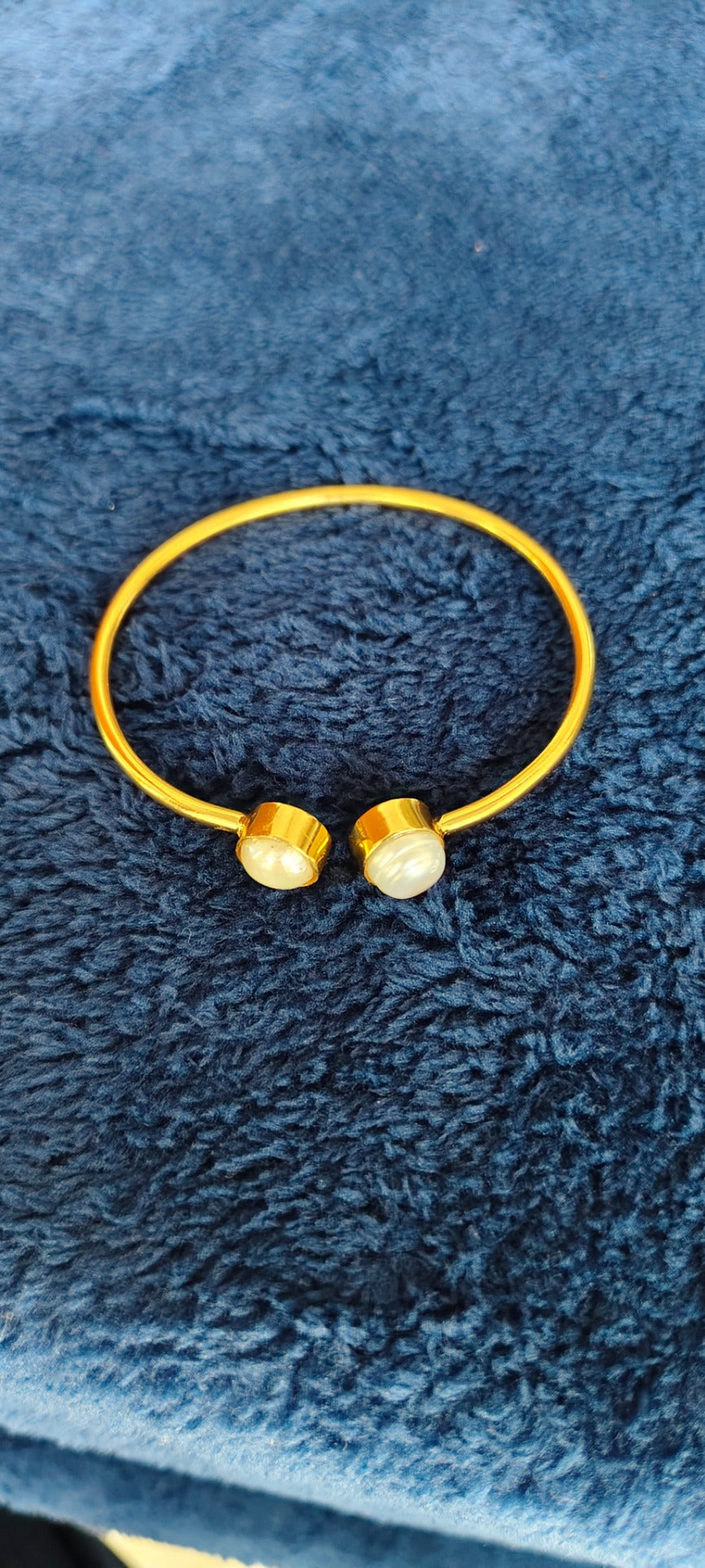 Selene Pearl Duo Cuff Bracelet – real photo 2