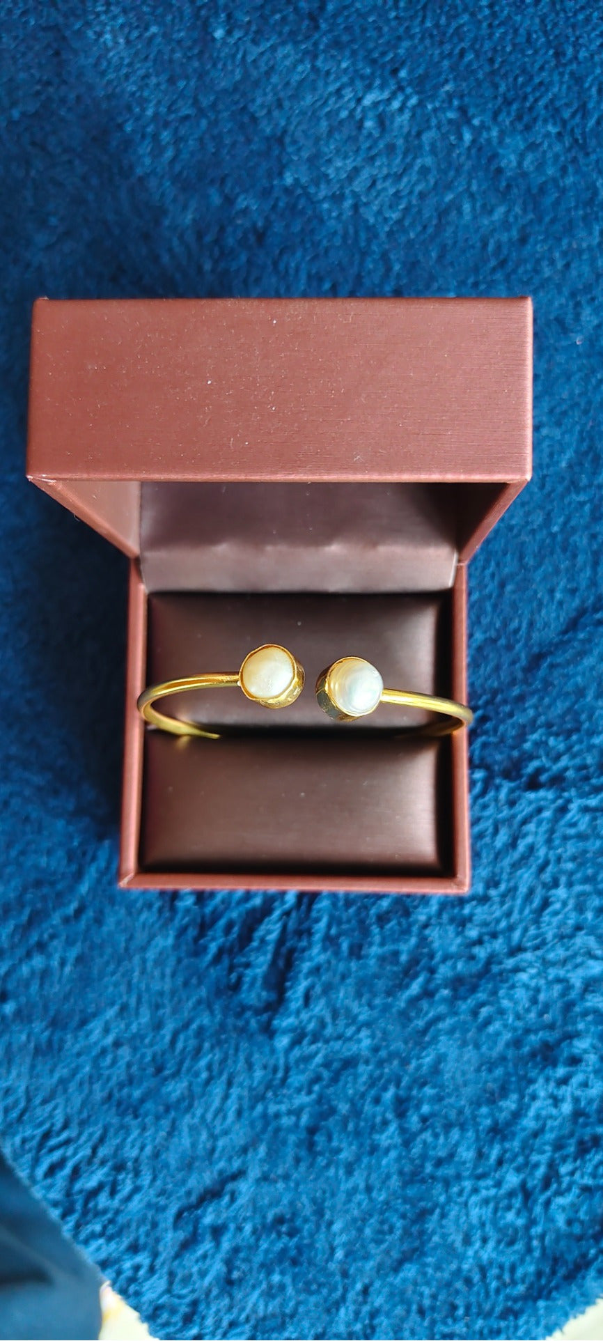 Selene Pearl Duo Cuff Bracelet – real photo 5