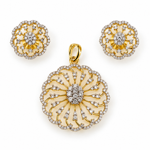 Solara Bloom Pendant & Earring Set