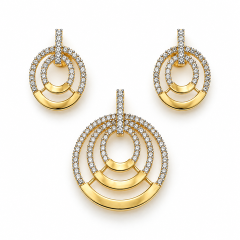 Cressida Orbit Pendant & Earring Set