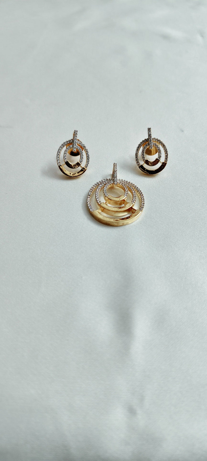 Cressida Orbit Pendant & Earring Set – real photo 2