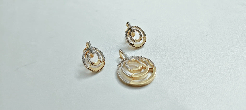 Cressida Orbit Pendant & Earring Set – real photo 3