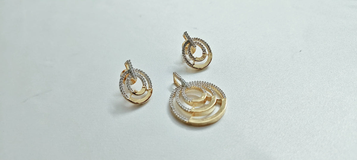 Cressida Orbit Pendant & Earring Set – real photo 3