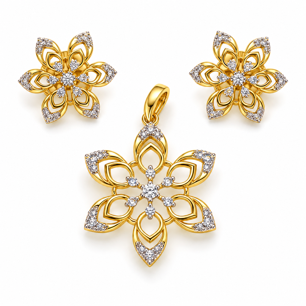 Fiora Petal Pendant & Earring Set