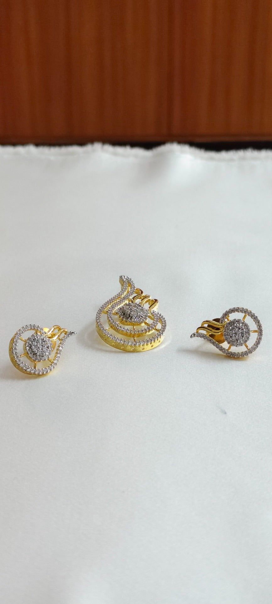 Calista Flame Pendant & Earring Set – real photo 2
