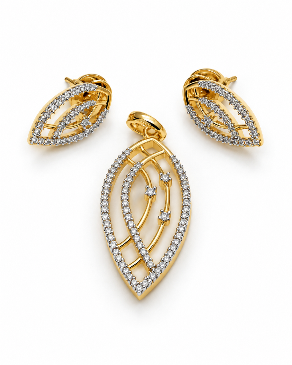 Liora Veil Pendant & Stud Set
