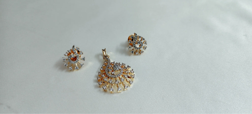 Mayura Radiance Pendant & Earring Set – real photo 2