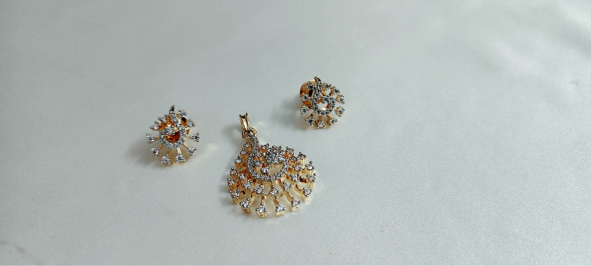 Mayura Radiance Pendant & Earring Set – real photo 2