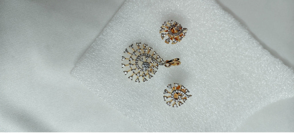 Mayura Radiance Pendant & Earring Set – real photo 4
