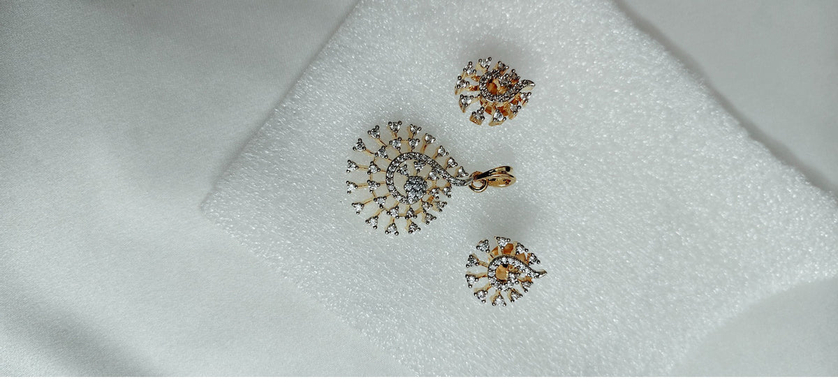 Mayura Radiance Pendant & Earring Set – real photo 4
