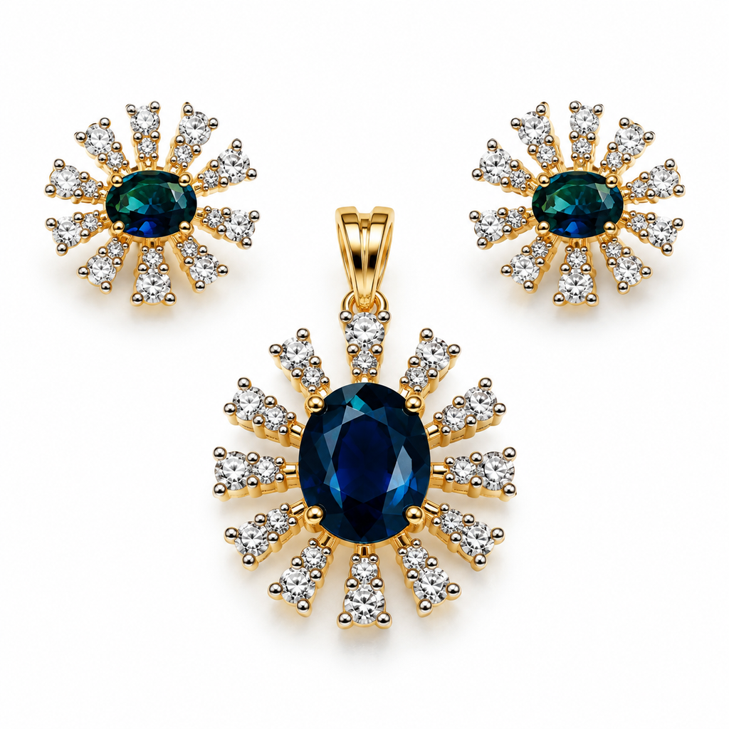 Nila Starburst Pendant & Earring Set