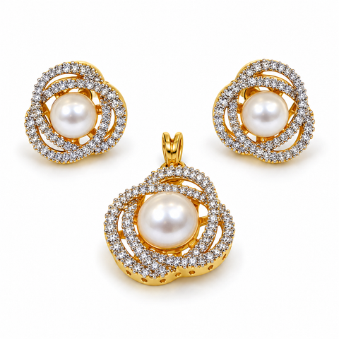 Pearl Embrace Pendant & Earring Set