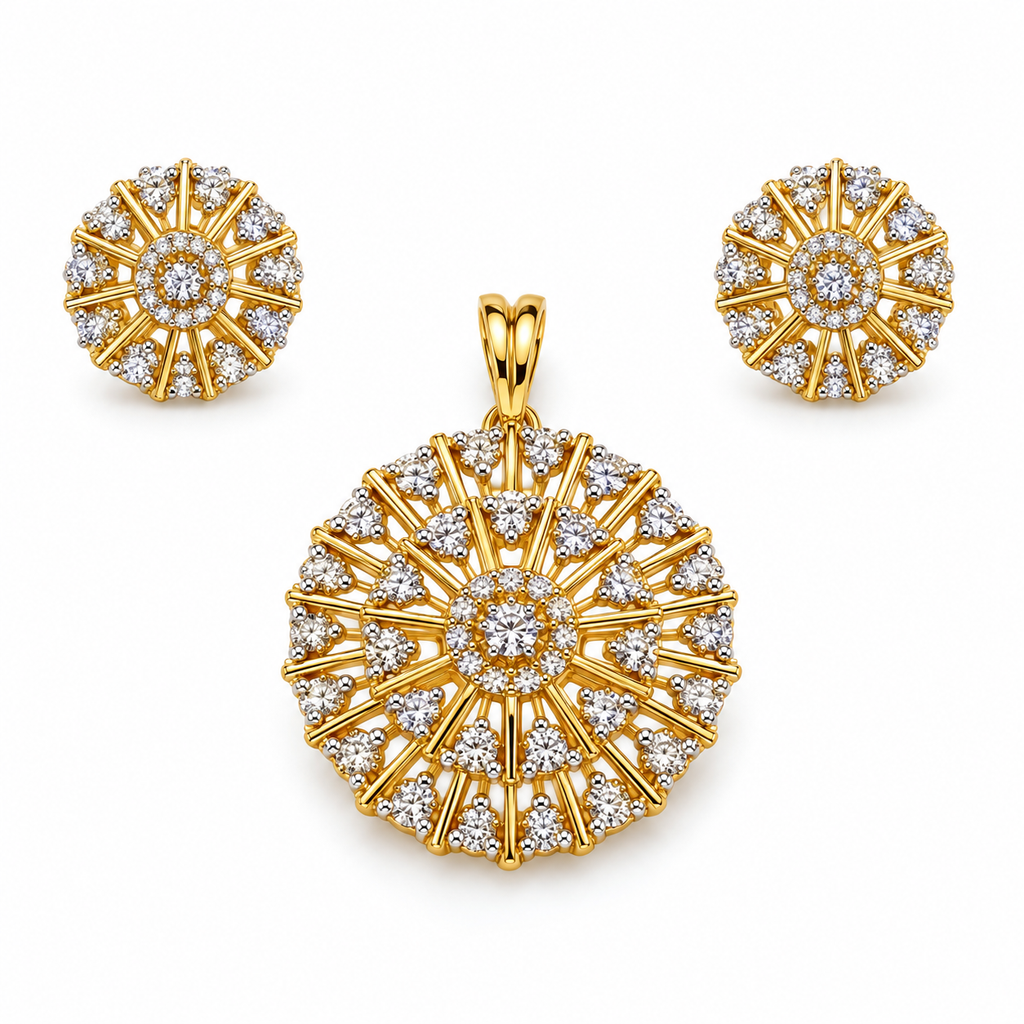 Solara Sunburst Pendant & Earring Set