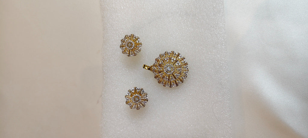 Solara Sunburst Pendant & Earring Set – real photo 4